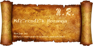 Márcsák Rozanna névjegykártya